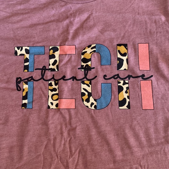 Nwot Custom made patient care tech t-shirts size extra small unisex color mauve - Picture 2 of 4